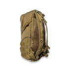 Рюкзак тактичний армійський 6040 два відділення кріплення Molle бокові кишені розмір 50*30*15, койот - изображение 5