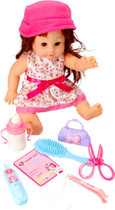 Lalka bobas Mega Creative Baby My Sveet Doll z długimi włosami i w różowej panamie 35 cm (5903246438635) - obraz 7