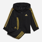 Дитячий спортивний костюм (толстовка + штани) для хлопчика adidas I 3S Shiny TS HR5874 92 см Чорний/Золотистий (4066748145911)