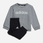Дитячий спортивний костюм (світшот + штани) для хлопчика Adidas I Lin FL Jog HR5882 74 см Сірий/Чорний (4066748142132) - зображення 1