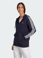 Bluza damska rozpinana z kapturem Adidas W 3S FT FZ R HD IC9918 M Granatowa (4066752409085) - obraz 3