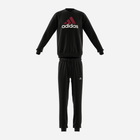 Dres chłopięcy ocieplany (bluza bez kaptura + spodnie) adidas Junior Fleece Tracksuit IB4095 128 cm Czarny (4066762246236)