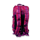 Тактично-туристичний рюкзак 16072 два відділи, 2 фронтальні кишені внутрішня органайзер 45*25*20 см рожевий - изображение 4