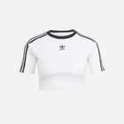 Футболка бавовняна спортивна коротка жіноча Adidas 3Stripes Baby IP0662 XL Біла (4066757232886) - зображення 1