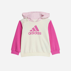 Дитячий спортивний костюм (худі + штани) для дівчинки Adidas I CB FT JOG IQ4084 98 см Бежевий/Рожевий (4067887146975) - зображення 2