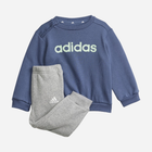 Дитячий теплий спортивний костюм (світшот + штани) для хлопчика Adidas I LIN FL JOG IS2498 80 см Темно-синій/Сірий (4067891907746) - зображення 1