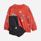 Dres chłopięcy (bluza bez kaptura + spodnie) adidas I Bluv Jogger IS3766 98 cm Czerwony/Czarny (4067887772952)