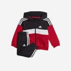 Dres sportowy ciepły (bluza z kapturem + spodnie) dla chłopca Adidas I 3S TIB FL TS IJ6324 92 cm Czerwony/Czarny (4066762696789) - obraz 1