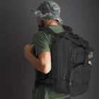 Туристический рюкзак военный тактический Trizand (Польша) 26 л Черный - изображение 2