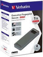 SSD dysk Verbatim Executive Fingerprint Secure 512GB USB 3.0 Type-C Grey - obraz 4