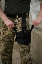 Кобура на ногу военная на ремешках с регуляцией с фиксатором для пистолета Черный (Intr-1372514016-5) - изображение 3