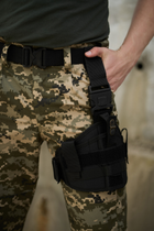 Кобура на ногу военная на ремешках с регуляцией с фиксатором для пистолета Черный (Intr-1372514016-5) - изображение 8