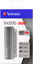 SSD диск Verbatim VX500 480GB USB-C 3.1 Gen 2 Grey - зображення 3