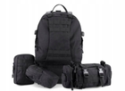 Рюкзак тактический на 50л с подсумками цвет черный - изображение 4