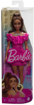 Lalka Barbie Fashionistas Doll #217 With Brown Wavy Hair & Pink Dress, 65th Anniversary (HRH15) - obraz 5