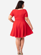 Sukienka trapezowa damska Plus Size Karko U337 50-52 Czerwona (5903676038108) - obraz 2