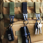 Пряжка карабин с кольцом для ключей фонариков рюкзаков ремней аксессуаров Хаки - изображение 2