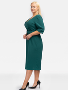 Плаття на запах міді жіноче Karko SA970 50-52 Темно-зелене (5903676051534) - зображення 3