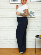 Spodnie regular fit damskie Plus Size Karko Z785 54 Ciemnoniebieskie (5903676124290) - obraz 6