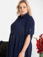 Сукня-сорочка міді літня жіноча Karko SB528 46/48 Темно-синя (5903676114048) - зображення 7