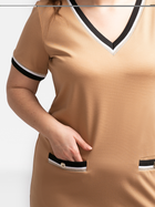 Плаття-футболка міді літнє жіноче Karko SB834 46-48 Бежеве (5903676156918) - зображення 4
