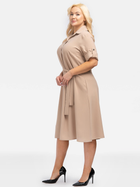 Сукня-сорочка міді літня жіноча Karko SB638 42/44 Темно-бежева (5903676126218) - зображення 3