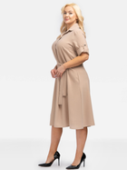 Сукня-сорочка міді літня жіноча Karko SB638 46/48 Темно-бежева (5903676126225) - зображення 3