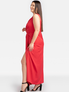 Плаття на запах довге літнє жіноче Karko SB920 38 Червоне (5903676180524) - зображення 2