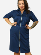 Плаття-сорочка міді літнє жіноче Karko SC109 54-56 Темно-синє (5903676192510) - зображення 1