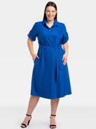 Плаття-сорочка міді літнє жіноче Karko SC114 46-48 Синє (5903676192923) - зображення 1