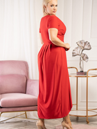Плаття на запах довге літнє жіноче Karko SA624 50-52 Червоне (5903676039709) - зображення 8