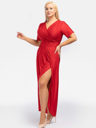 Плаття на запах довге літнє жіноче Karko SA624 54-56 Червоне (5903676039716) - зображення 10