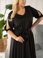 Sukienka trapezowa damska Plus Size Karko SB815 54-56 Czarna (5903676146780) - obraz 9