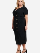 Плаття-сорочка міді літнє жіноче Karko SB879 50-52 Чорне (5903676154471) - зображення 3