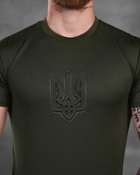 Чоловічий літній комплект шорти+футболка з Гербом України L олива (87401) - зображення 5