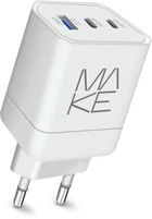 Зарядний пристрій MAKE 65W 2xPD+QC White (MCW-33PWH)