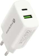 Мережевий зарядний пристрій everActive SC-370Q 25W White