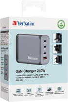 Мережевий зарядний пристрій Verbatim GaN GNC-240 240W Silver - зображення 6
