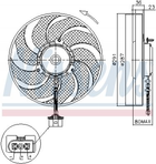 Вентилятор охолодження двигуна NISSENS 85545 Seat Leon, Toledo; Audi TT, A3; Volkswagen Golf, Bora 1J0959455R