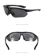 Тактичні окуляри чорні поляризаційні сонцезахисні 5 лінз - изображение 5