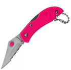 Нож складной серрейтор карманный, туристический Back lock Ganzo G623SP Pink 110 мм - изображение 1