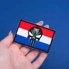 Набор шевронов 2 шт с липучкой Череп Карателя Punisher Флаг Нидерландов с тюльпаном 5х8 см - изображение 4