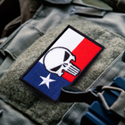 Набор шевронов 2 шт с липучкой флаг штата США Техас с Черепом Карателя, вышитый патч нашивка 5х8 см - изображение 2