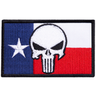 Набір шевронів 2 шт з липучкою прапор штату США Техас з Черепом Карателя, вишитий патч нашивка 5х8 см - зображення 8