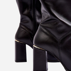 Zimowe kozaki damskie skórzane na słupku do kolana z elastyczną cholewką Lewski Shoes 2928/B/2 40 Czarne (5905677948226) - obraz 5