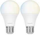 Zestaw żarówek LED Hombli Smart Bulb CCT 9W 6500K 230V E27 Warm White Kula 2 szt (8719323917101) - obraz 2