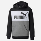 Bluza z kapturem chłopięca Puma ESS Block Hoodie FL B 84908101 158-164 cm Czarny/Biały (4064535880762)