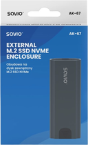 Obudowa zewnętrzna Savio External M.2 SSD NVMe Enclosure, AK-67 Grey (5901986048183) - obraz 10