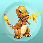 Klocki konstrukcyjne Mattel Mega Charmander Średni Pokemon 180 części (0887961834598) - obraz 2
