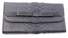 Кошелек из кожи питона (20х10х2 см) черный матовый 32642F